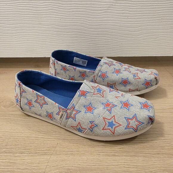 Toms Gray Red Blue Alpargata Cloudbound Glow In The Dark Patriotic Flats Size 8 - Picture 3 of 10